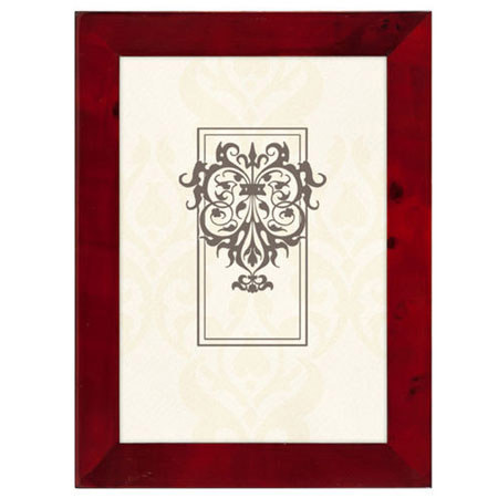 Malden International Natural BURLWOOD 5x7" Frame, Burgundy