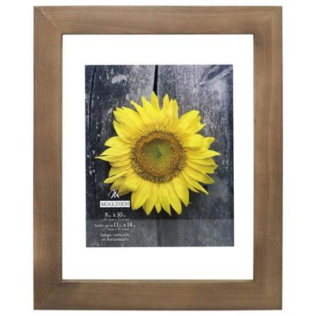 Malden International Wide Barnwood Float Picture Frame, Holds up to 8x10"