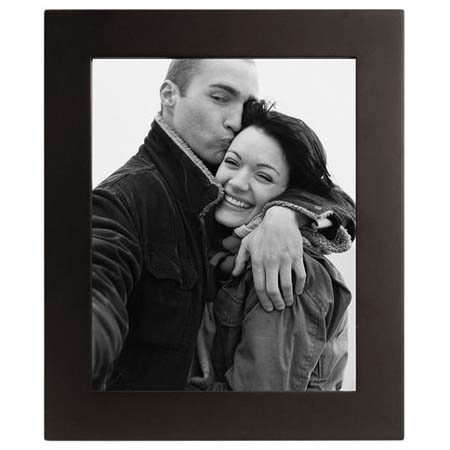 Malden International Wide Linear Series Wood Frame for 4x6" Photograph, Black