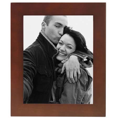 Malden Wide Linear Wood Frame for 5x7in Photo, Walnut