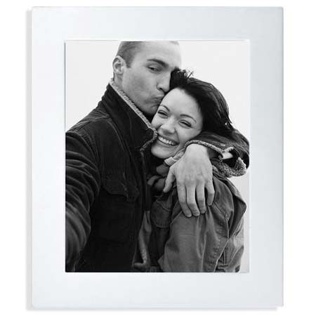 Malden International Wide Linear Series Wood Frame, for a 5x7" Photograph, Color/Style: White