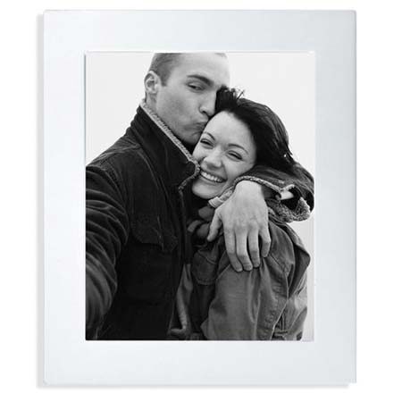 Malden Wide Linear Wood Frame for 8x10in Photo, White