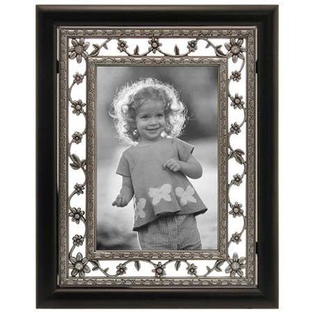 Malden Ironworks Wood Frame, 4x6in Photo, Black Metal