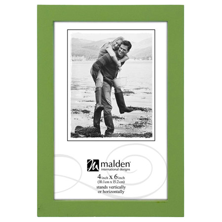 Malden International Concepts Series Wood Picture Frame for 4x6" Photograph, Green