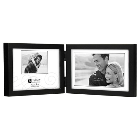 Malden International Concepts Series Wood Frame for 4x6" Double Horizontal Photo