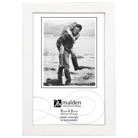 Malden International Concepts Series Wood Frame for 4x6" Photograph, White