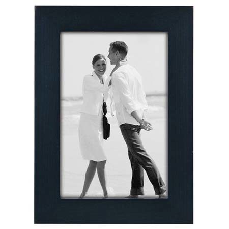 Malden International Linear Series Wood Frame, for a 4x6" Photograph, Color/Style: Blue