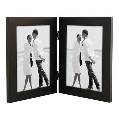 Malden International Malden Linear Double Wood Frame 5x7in Two Photos, Black
