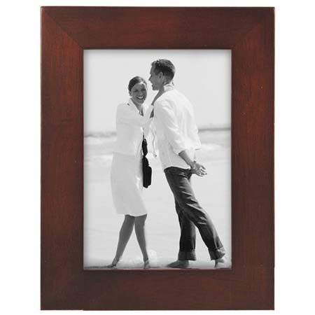 Malden International Linear Series Wood Frame for 3.5x5" Photograph, Dark Walnut