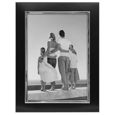 Malden International Uptown Metal Frame, 5x7 Photo, Black with Silver