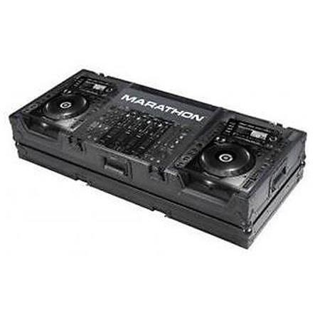 Marathon Flight Road Black Series Coffin Case for 2x Large Format Pioneer CDJ200 CD Players Plus 19" Mixers