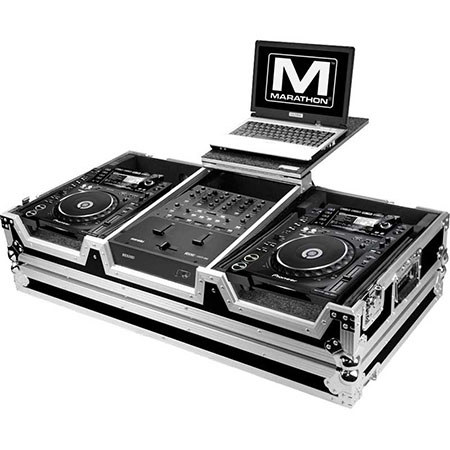 Marathon Flight Road Case for 2x Large CD Players Plus Rane Sixty-One Serrato