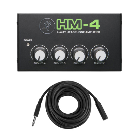 Mackie HM-4 4-Way Headphone Amplifier With TRS Headphone Cable,
