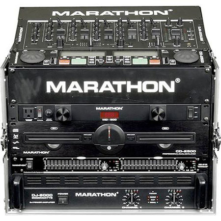 Marathon Flight Road Black Case for 8U Slant Mixer Rack/6U Vertical ...
