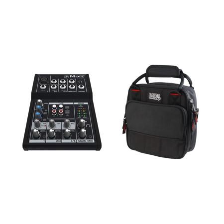 Mackie Mix5 5-Channel Compact Mixer, 1 Mic/Line Input, Main L/R Outputs, 8 Channel Faders, Phantom Power - With Gator Cases Updated Padded Nylon Mixer/Equipment Bag, 9x9x2.75" Interior Size