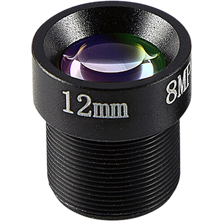 Marshall Electronics 8MP 12mm f/1.8 M12 Lens, Black