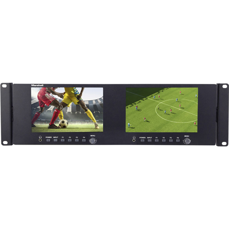 Marshall Electronics ML-702-V2 Dual 7" FHD 3RU Broadcast Monitor, HDMI & 3G-SDI