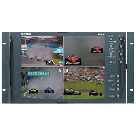Marshall Electronics 15.1" Rack Mountable NTSC System Video Monitor with XGA, Built-in Quad Splitter & Sequential Switcher
