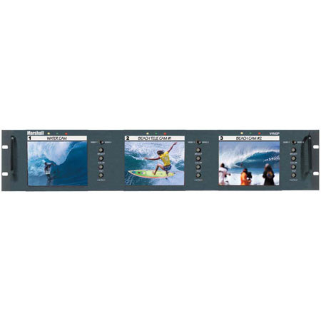 Marshall Triple 4" Rack Mounted LCD Panel w/2 Composite Inputs Per Screen #VR43P