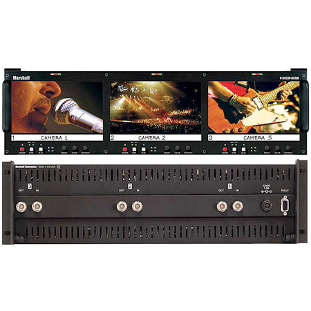 Marshall Triple 6.5" HD/SD Monitor Rack Mount Panel Set