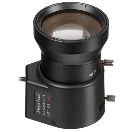 Marshall Electronics 5-50mm f/1.4 CS Mount Varifocal Lens with 4-Pin DC Auto Iris Plug, Manual Focus, 50-5.4deg. Horizontal AOV
