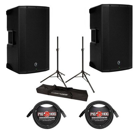 Mackie Thump 12" 2-Loudspeaker 2CH Mixer Package with Stands, and 20' Cables