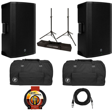 Mackie Thump 15" 2-Loudspeaker 2CH Mixer Package with Stands, Bags, and Cables