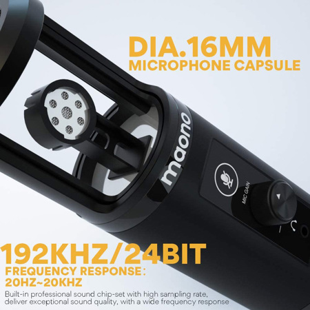 MAONO AU-PM422 Podcasting Gaming YouTube USB Condenser Microphone Kit