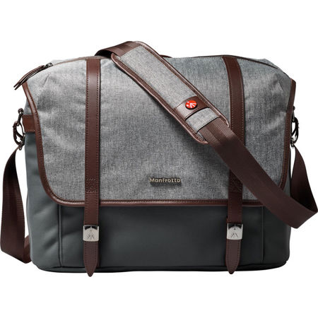 Manfrotto Lifestyle Windsor Messenger Bag for DSLR Camera & Laptop, Medium, Gray