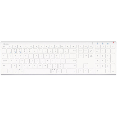 Macally Quick Switch Bluetooth Keyboard for Three Devices