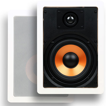 Micca 6.5" 2-Way In-Wall Speaker, White, Single