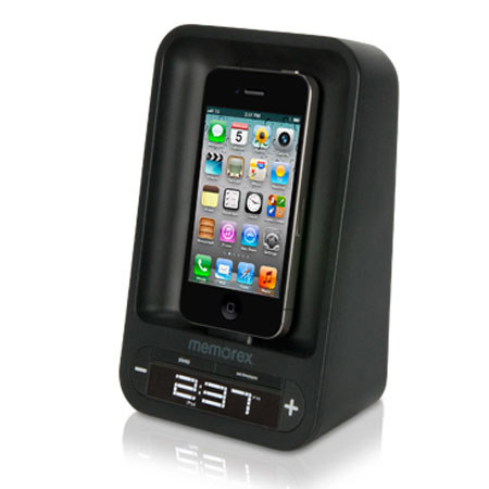 Memorex MA4421 Space Saving Alarm Clock for iPod and iPhone Devices