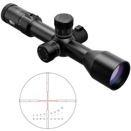 Meopta 3-12x50 MeoTac Riflescope, Illum FFP Mil-Dot 3 Ret, Side Focus, 34mm Tube