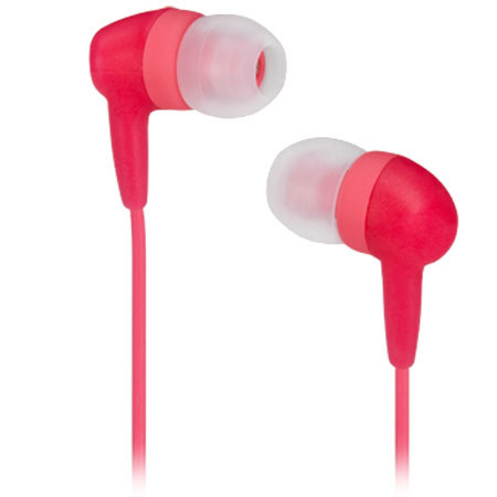 Memorex EB60 Softouch Earbuds, Red