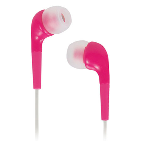 Memorex EB30 Lightweight Earbuds, Pink