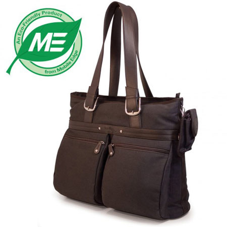 Mobile Edge Women's Tote Bag, Chocolate with Brown Trim