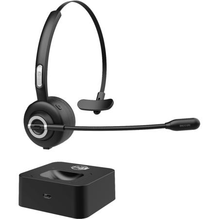 MEE Audio H6D Bluetooth Wireless Headset with Boom Microphone and Charging Dock