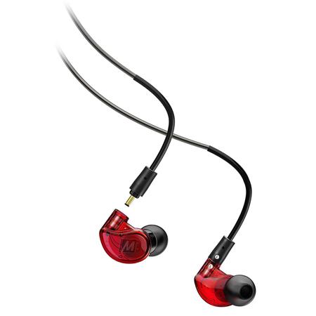 MEE audio M6 PRO 2nd Generation Universal-Fit Noise-Isolating Musician's In-Ear Monitors with Detachable Cables, Red