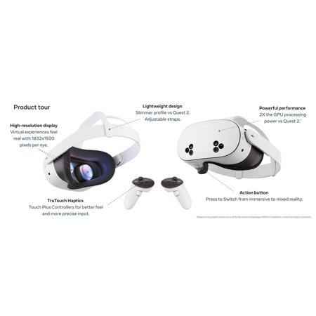Meta Quest 3S 128GB Advanced AIO VR Headset w/Controllers