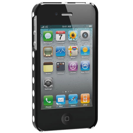 Mobile Edge Snap Case for iPhone 4/4S, Black & White Polka Dots