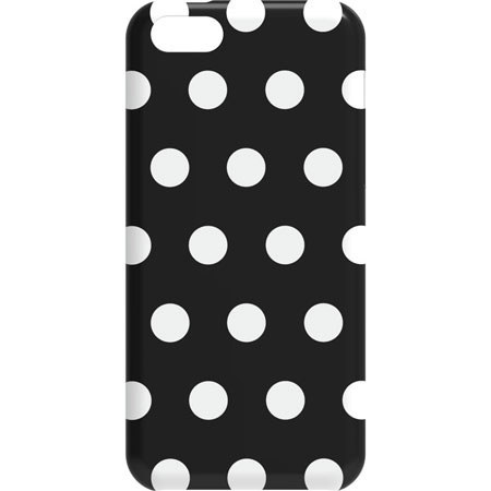 Mobile Edge Snap Case for iPhone 5C, Black & White Polka Dots