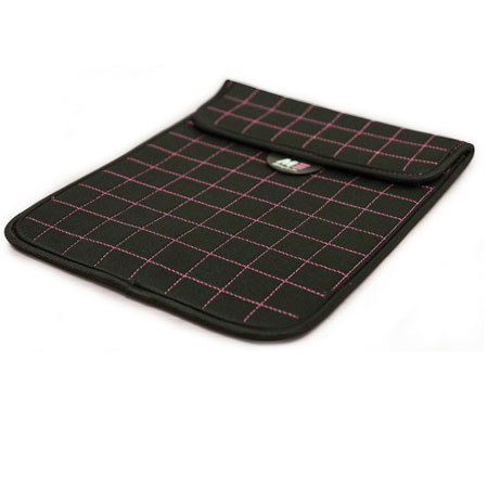 Mobile Edge Neogrid Sleeve for 7" Tablets/E-Readers, Black with Pink Stitching