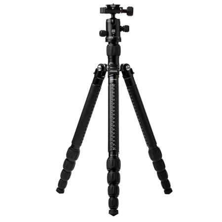 MeFOTO RoadTrip Classic Leather 5-Section Al Tripod with Q1 Ball Head, Black
