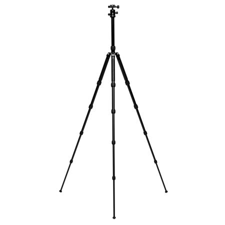 MeFOTO RoadTrip Classic Leather 5-Section Al Tripod with Q1 Ball Head, Black