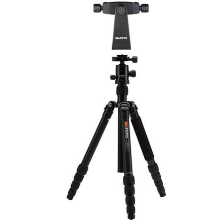 MeFOTO GlobeTrotter Aluminum Tripod Kit, Black w/SideKick360 SmartPhone Adapter