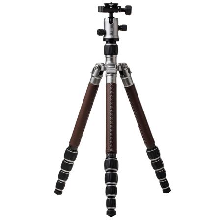 MeFOTO RoadTrip Classic Leather Carbon Fiber Tripod with Q1 Ball Head, Titanium