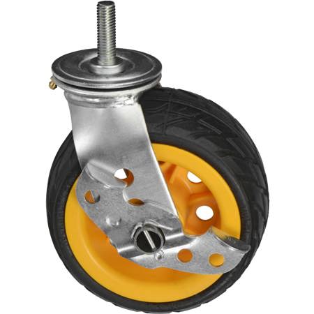 Rock N Roller Multi-Cart 6x3" Ground Glider Wide Caster with Brake (Upgrade for R14), 2-Pack