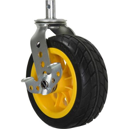 Rock N Roller Multi-Cart 8x3" Ground Glider Wide Caster with Brake for R18RT and R12RT Cart, 2-Pack