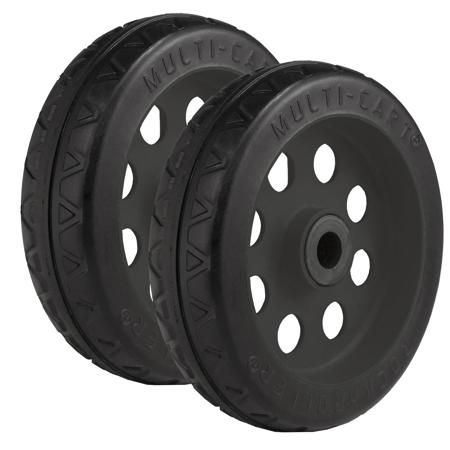 Rock N Roller Multi-Cart 8"x2" R-Trac Symmetrical Wheel for R12 Caster, Black Hub, 2-Pack