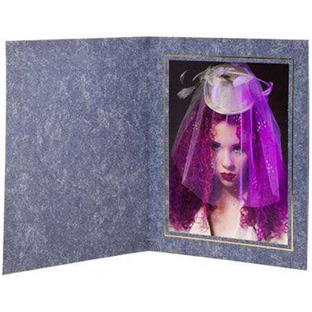TAP Capri Folder Frame for 4x6" Photo, Blue Marble with Gold Foil Window Border, 25-Pack